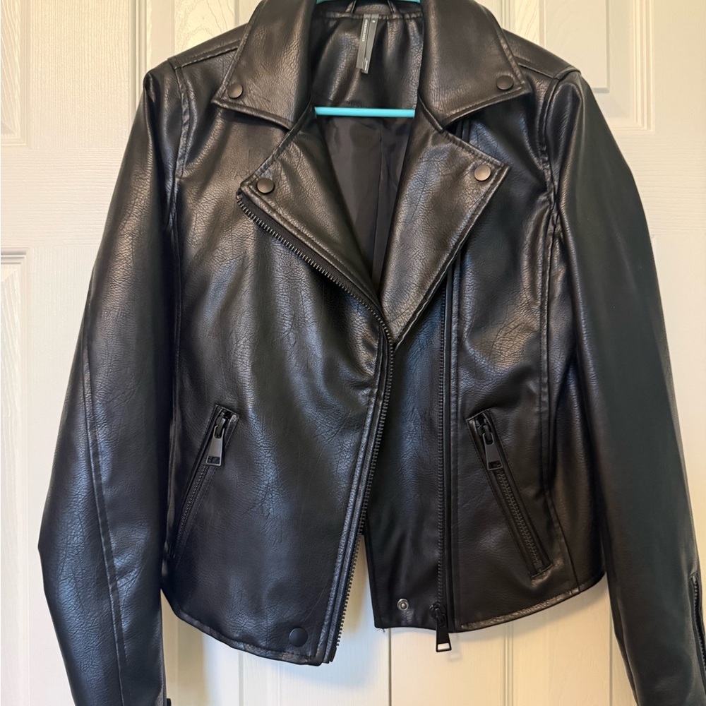 Anthropologie Sleek Black Leather Jacket